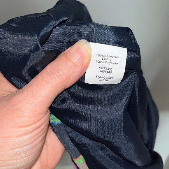 J.Crew navy, pink, lavender, green floral medallion shift dress - Picture 5 of 7